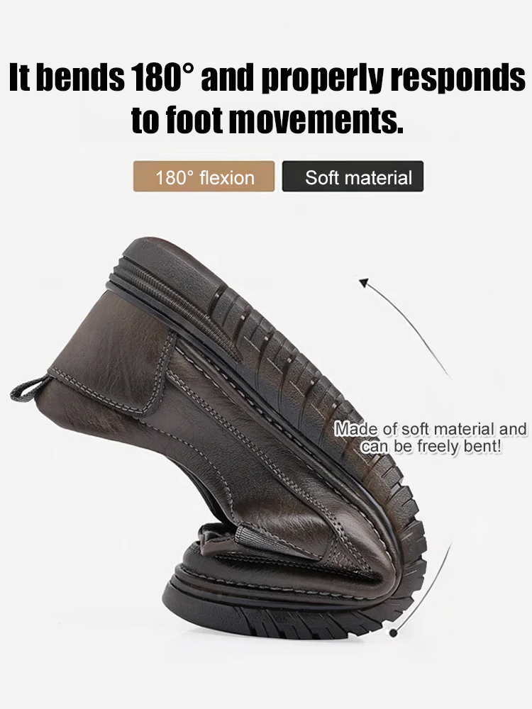 Slip-on casual leather shoes