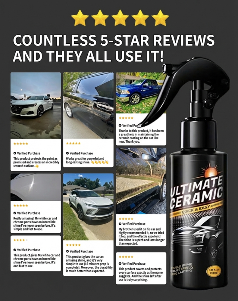 【🚗Buy One Get One Free】German Ultimate Ceramic Coating Spray🛡️ Give Your Old Car a Dazzling Gloss in 3 Minutes