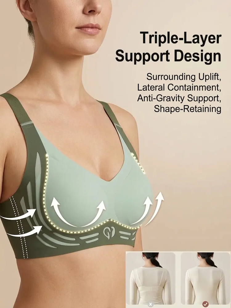 ✨3D Lifting Seamless Shaping Bra - 8 Hours Zero Pressure, Slims Underarms and Makes Breasts Look 5kg Smaller
