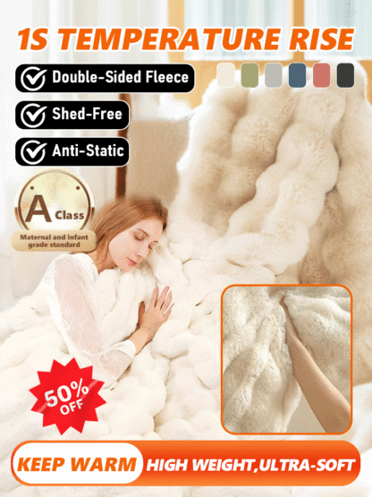✨Multi-functional Rabbit Hair Quick-Heating Blanket, non-sticky, and incredibly warm!