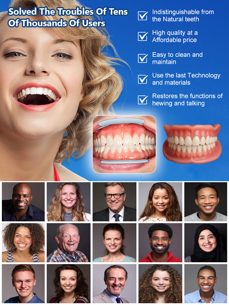 【FDA Certified】✨ Perfectly Fitting Custom-Made Dentures,Invisible and Natural, Corrects Misalignment✅