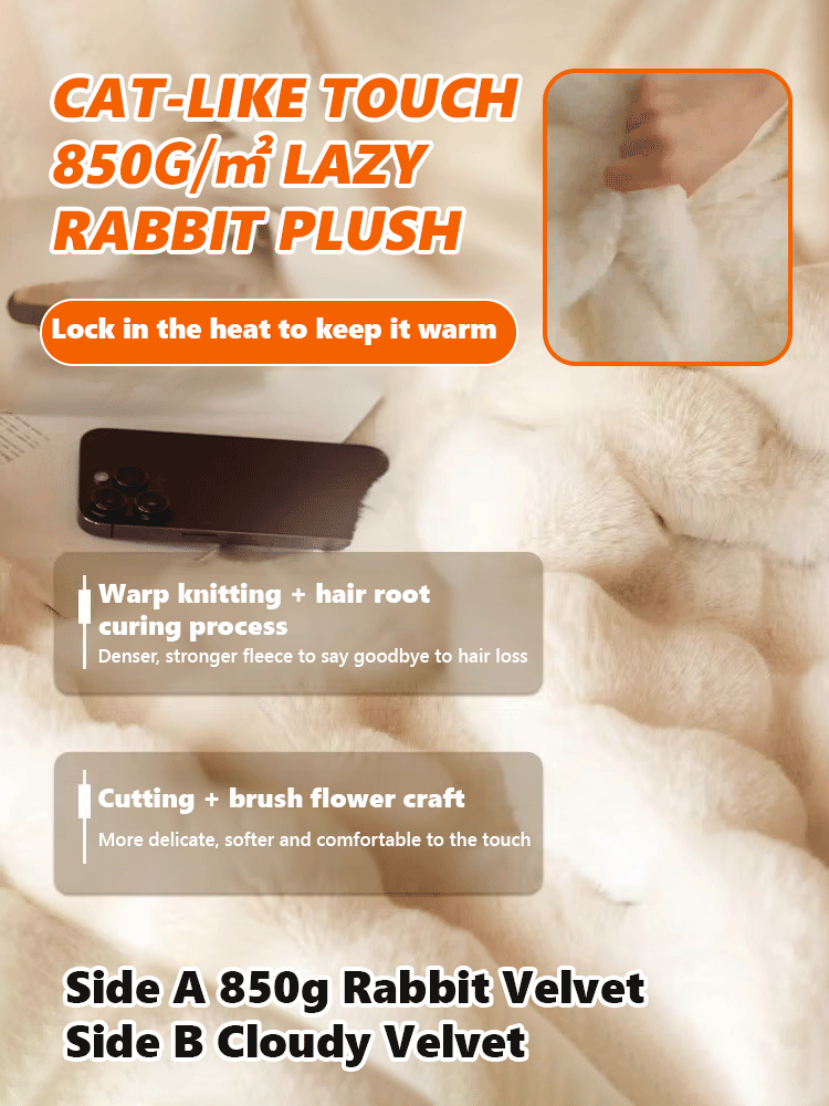 ✨Multi-functional Rabbit Hair Quick-Heating Blanket, non-sticky, and incredibly warm!