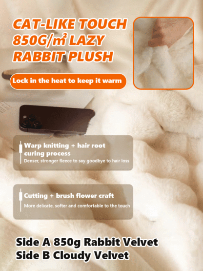 ✨Multi-functional Rabbit Hair Quick-Heating Blanket, non-sticky, and incredibly warm!