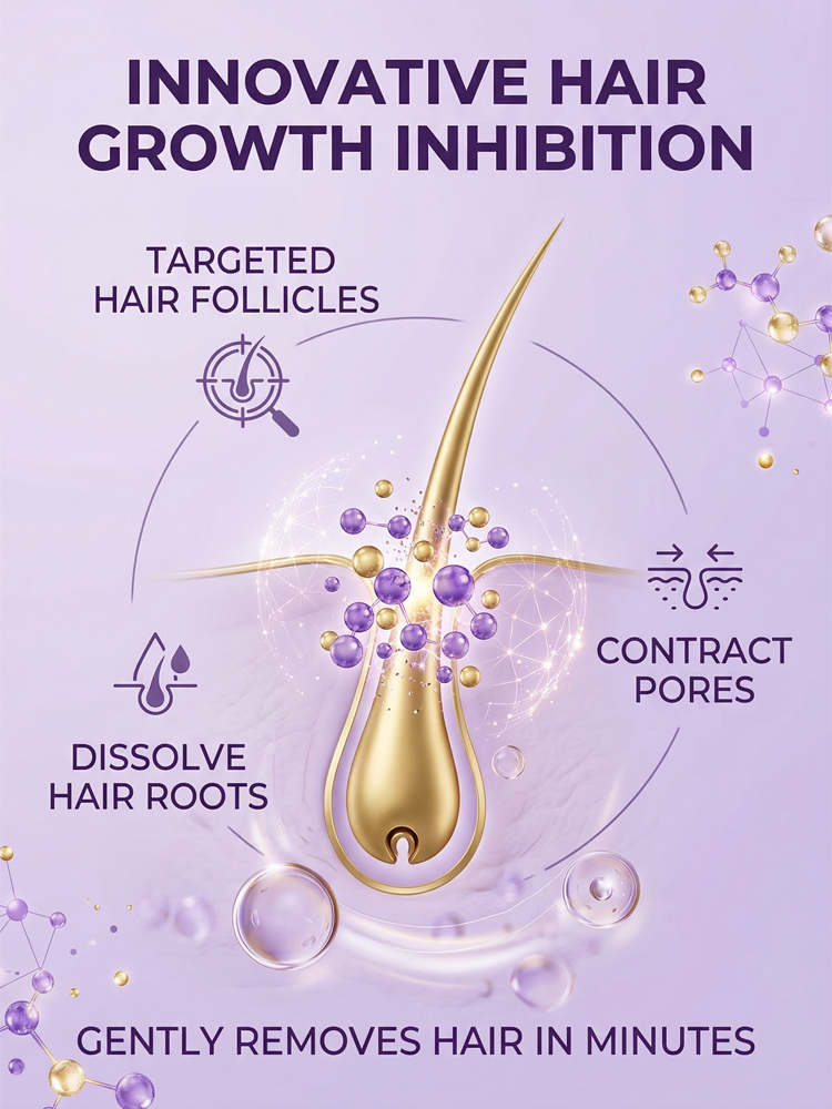 💫Long-lasting smooth hair removal cream, 97% non-irritating and leaves no dark spots, 2-in-1 hair removal and skin care