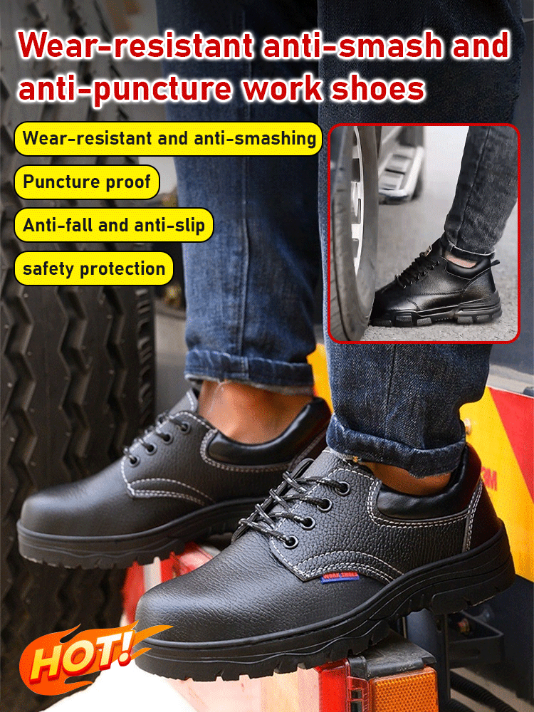 Wear-resistant anti-smash and anti-puncture work shoes
