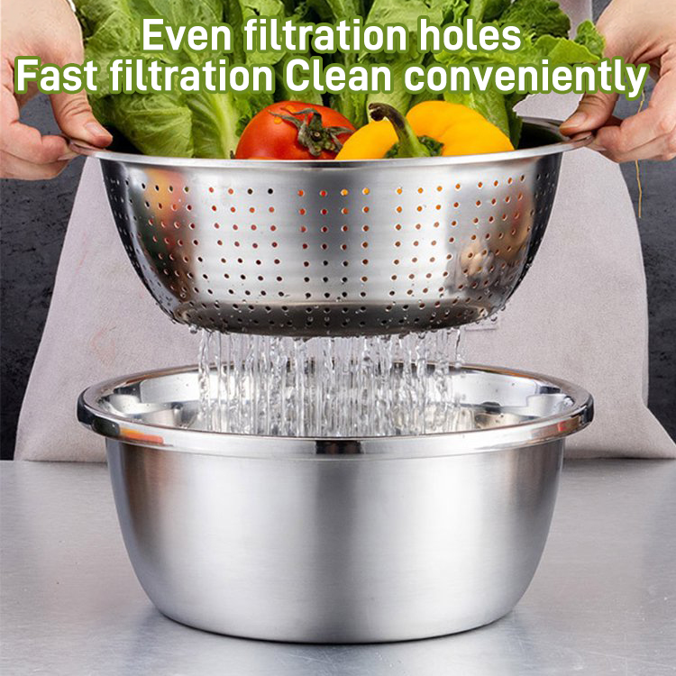 Stainless Steel Vegetable Cutter with Drain Basket