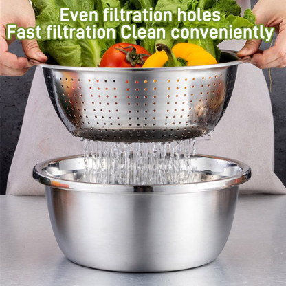 Stainless Steel Vegetable Cutter with Drain Basket