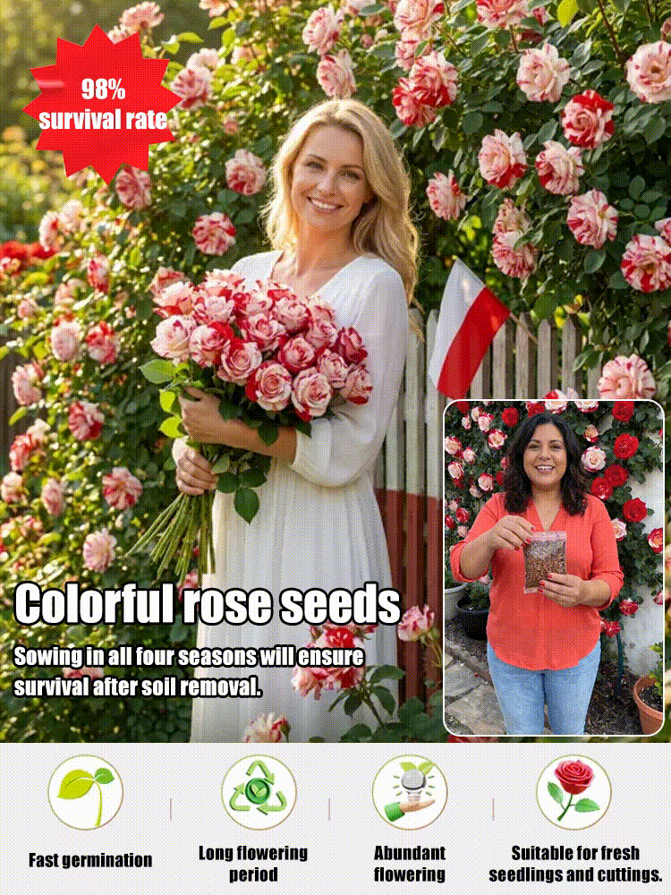 【🌹Buy One Get One Free】Colorful Rose Seeds! Germinates in 7 Days, Even Beginners Can Fill Their Yards