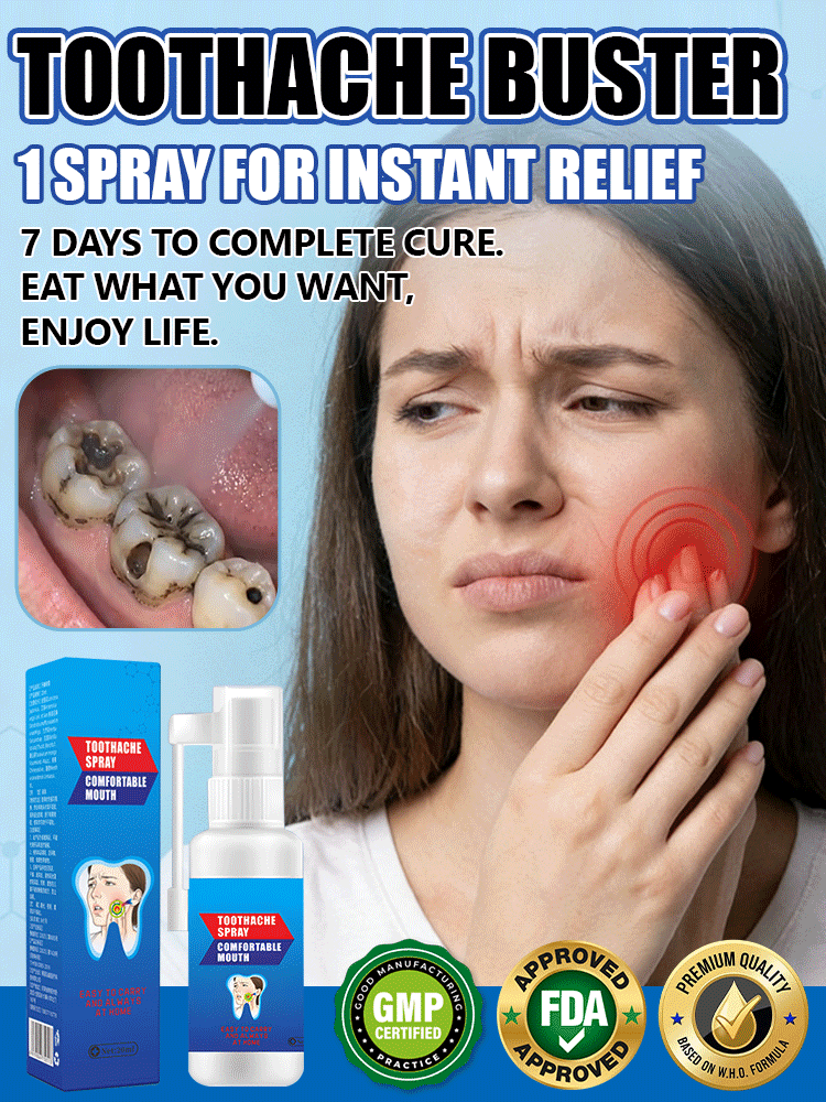 🦷Toothache Relief Spray｜3-Second Pain Relief! 2 for $39 with Free Shipping✨