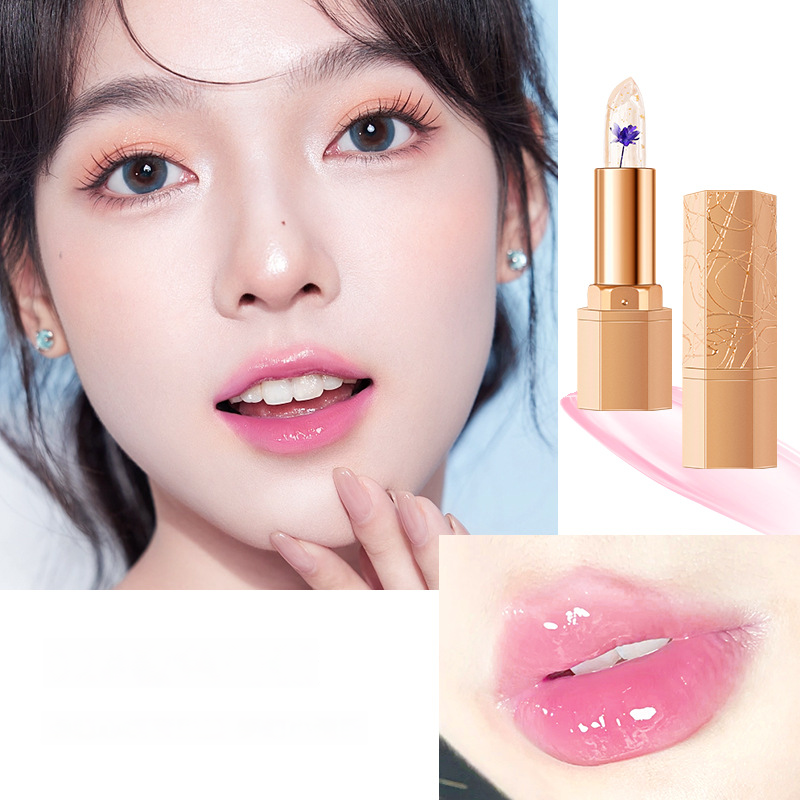 💄Crystal Gold Foil Temperature-Sensitive Color-Changing Lipstick! A unique shade for every person, 98% moisturizing and non-drying, creating a natural lip look.