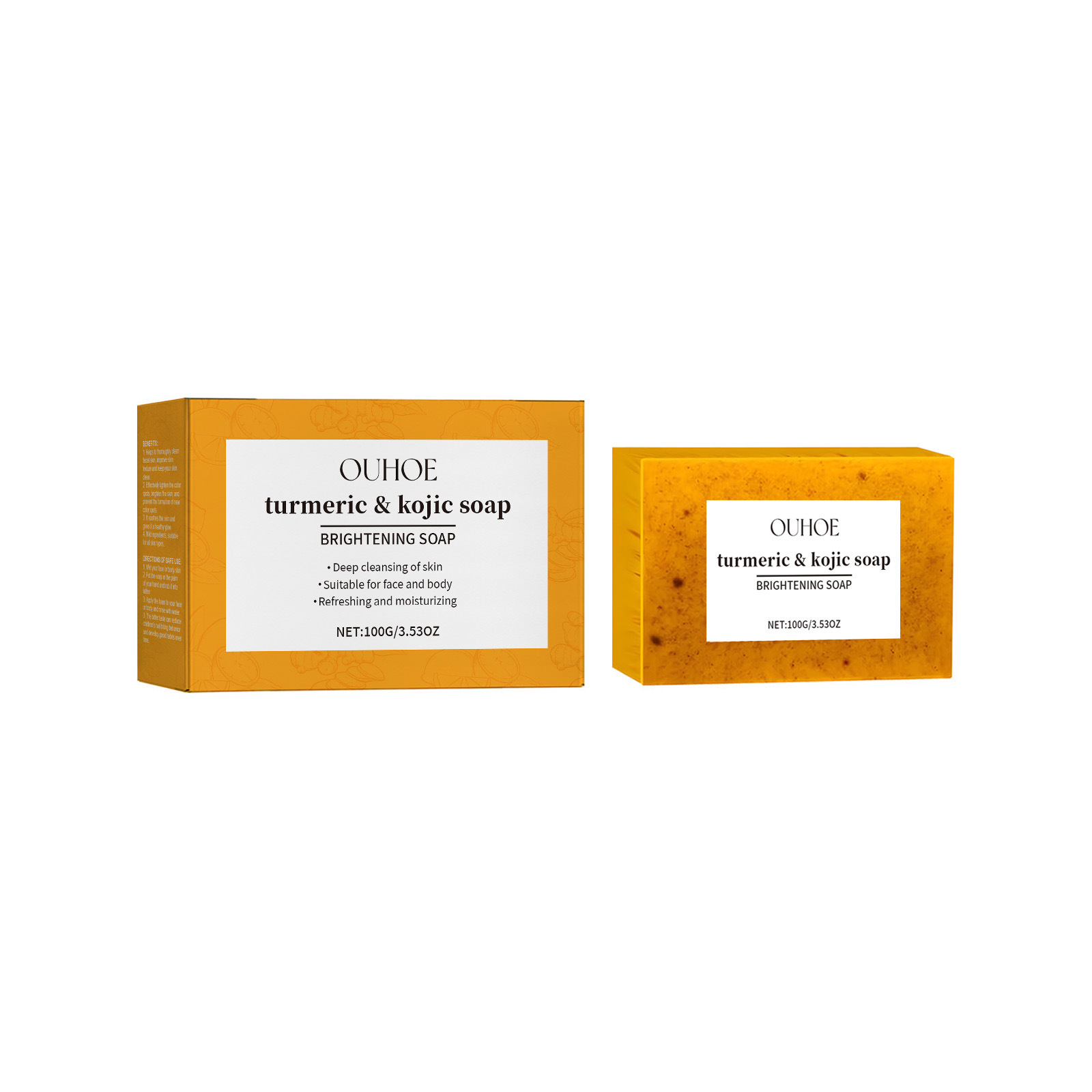 🧼 Say goodbye to dull and dry skin! Turmeric and Kojic Acid Soap 🌿 for both face and body 🌟 Nourishing and brightening in one step!