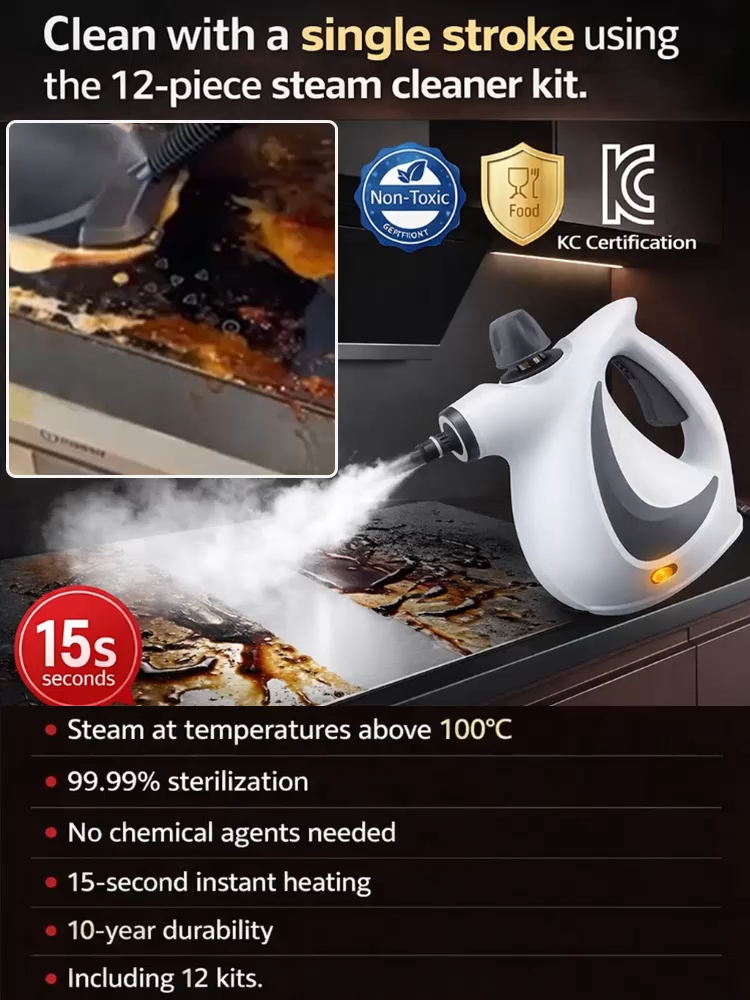 12-piece high-pressure steam cleaner set