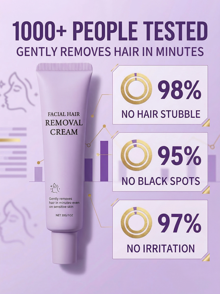 💫Long-lasting smooth hair removal cream, 97% non-irritating and leaves no dark spots, 2-in-1 hair removal and skin care