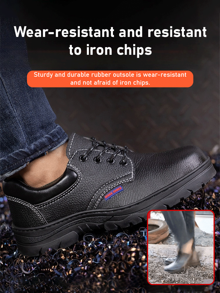 Wear-resistant anti-smash and anti-puncture work shoes
