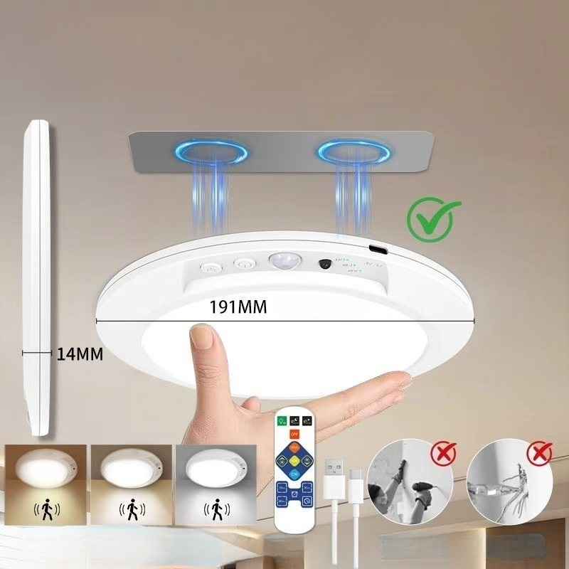 💡Magnetic Wireless Smart Sensor Ceiling Light✨ Versatile for Kitchens and Bathrooms, Adjustable Brightness and Color Temperature