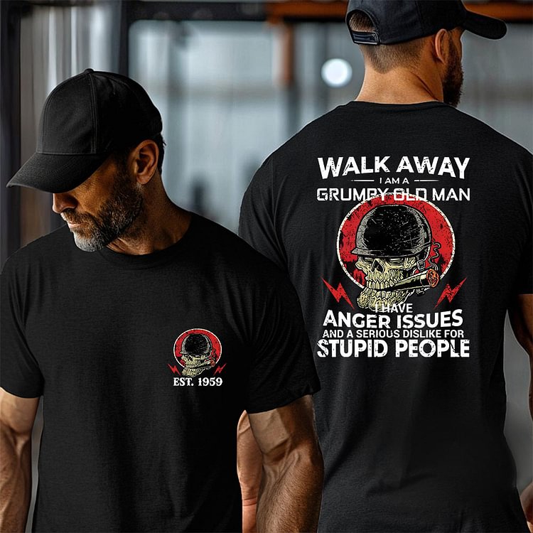 Walk Away I Am A Grumpy Old Man Custom Year Of Birth T-Shirt, Hoodie, Boomer Generation T Shirt