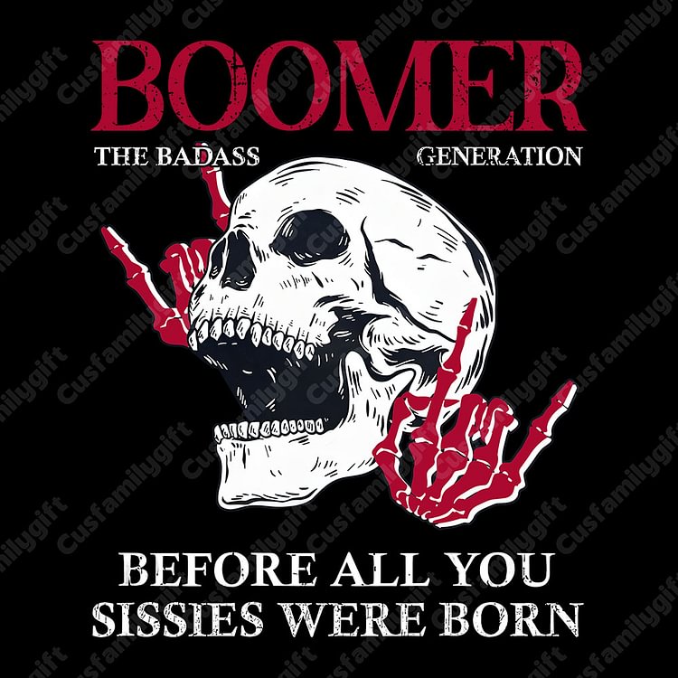 BOOMER Rock Skull Custom Year Of Birth T-Shirt, Hoodie, Boomer Generation T Shirt 