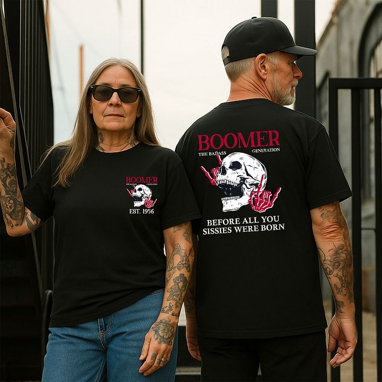 BOOMER Rock Skull Custom Year Of Birth T-Shirt, Hoodie, Boomer Generation T Shirt 