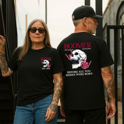 BOOMER Rock Skull Custom Year Of Birth T-Shirt, Hoodie, Boomer Generation T Shirt 