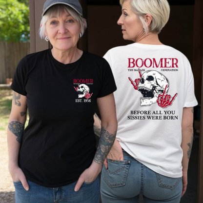 BOOMER Rock Skull Custom Year Of Birth T-Shirt, Hoodie, Boomer Generation T Shirt 