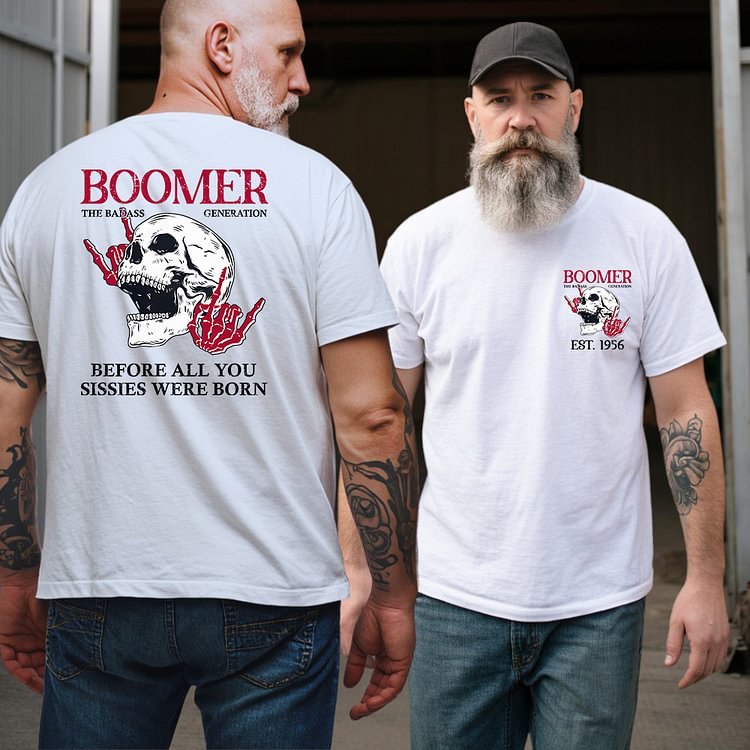 BOOMER Rock Skull Custom Year Of Birth T-Shirt, Hoodie, Boomer Generation T Shirt 