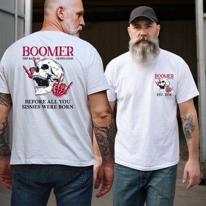 BOOMER Rock Skull Custom Year Of Birth T-Shirt, Hoodie, Boomer Generation T Shirt 