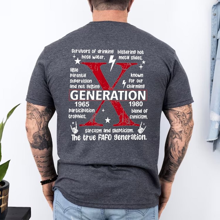 GENERATION X MISSISSIPPI Graphic  Custom Generation X Quotes Custom Gen X EST Bothside Print Man T-shirt