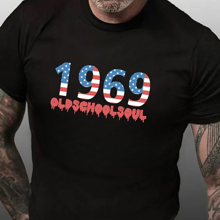 OLD SCHOOL SOUL Custom Generation X Quotes Custom Gen X EST Bothside Print Man T-shirt