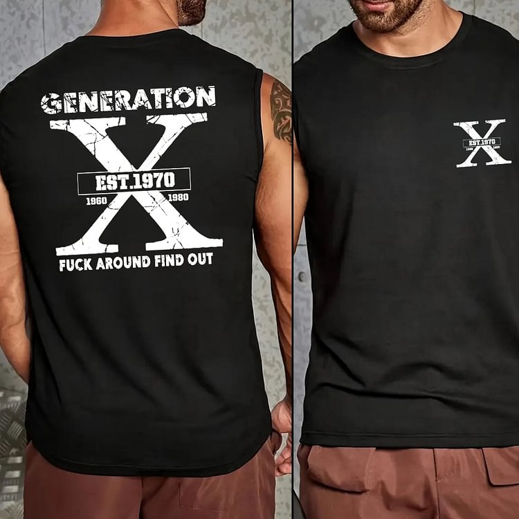 "EST.1970 FUCK AROUND FIND OUT" Graphic Tank Top - Custom Birth Year