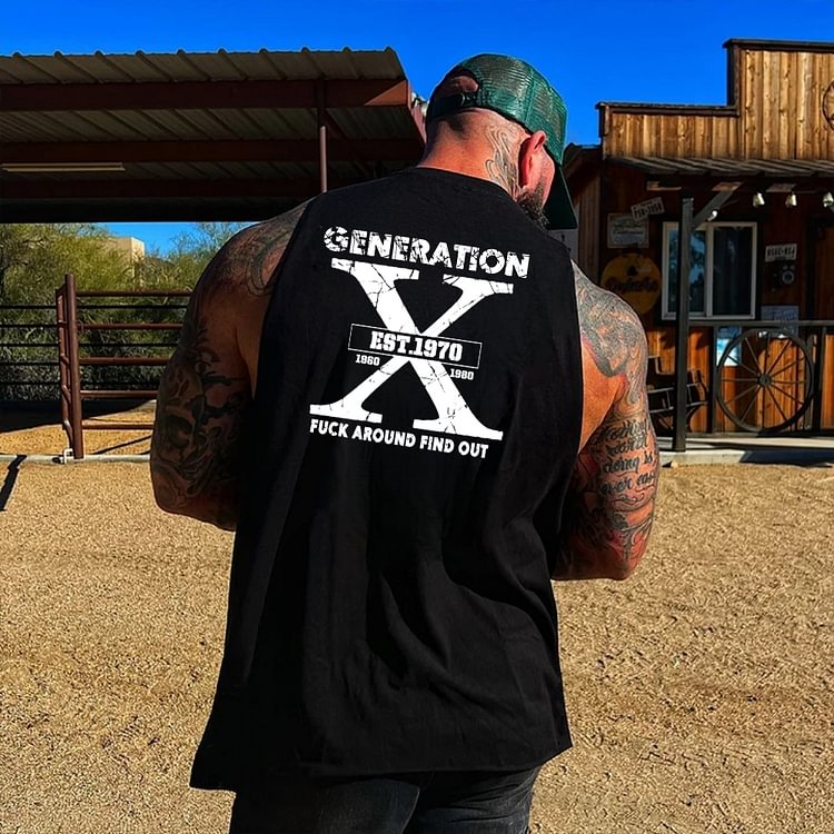 "EST.1970 FUCK AROUND FIND OUT" Graphic Tank Top - Custom Birth Year