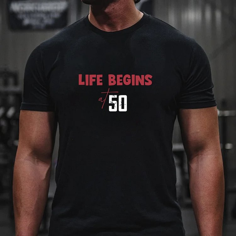 LIFE BEGINS AT 50 Custom Generation X Quotes Custom Gen X EST Bothside Print Man T-shirt