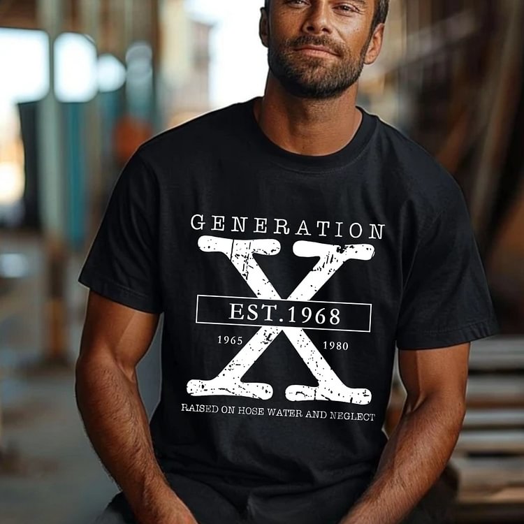 RAISED ON HOSE WATER  Generation X Quotes Custom Gen X EST Bothside Print Man T-shirt
