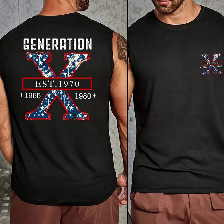 GENERATION X EST.1970 1965 1980 Graphic Tank Top - Custom Birth Year