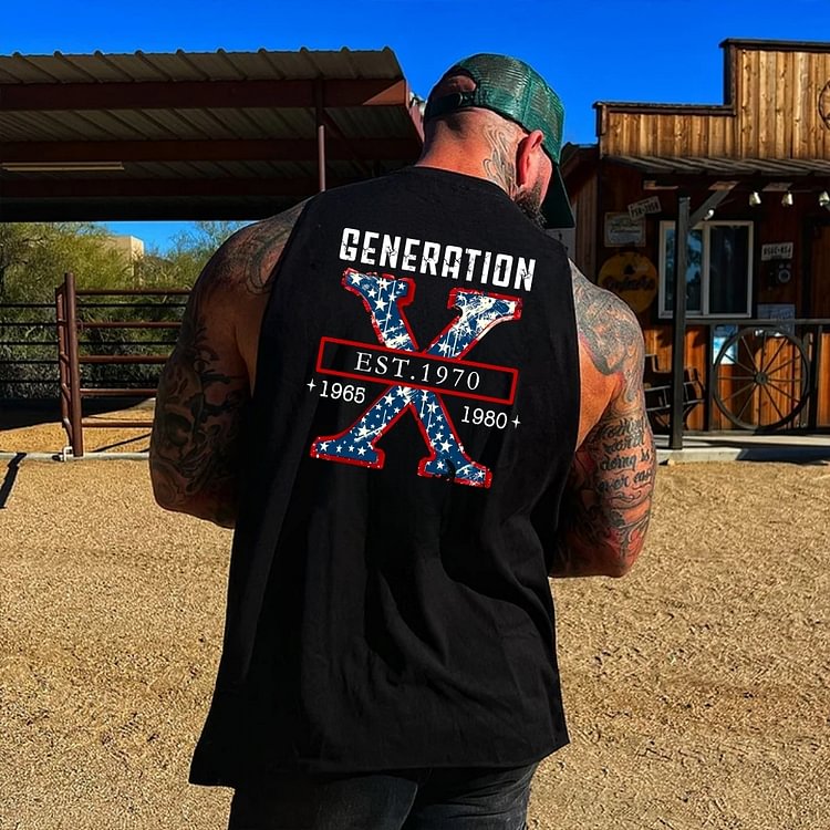 GENERATION X EST.1970 1965 1980 Graphic Tank Top - Custom Birth Year