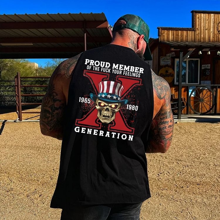 PROUD MEMBER OF THE FUCK YOUR FEELINGS 1965 1980 GENERATION Graphic Tank Top - Custom Birth Year