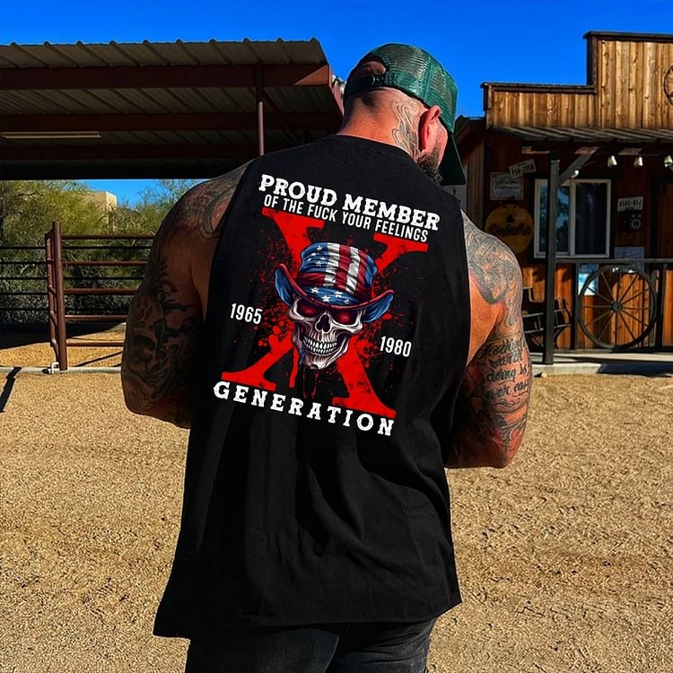 PROUD MEMBER OF THE FUCK YOUR FEELINGS 1965 1980 GENERATION Graphic Tank Top - Custom Birth Year