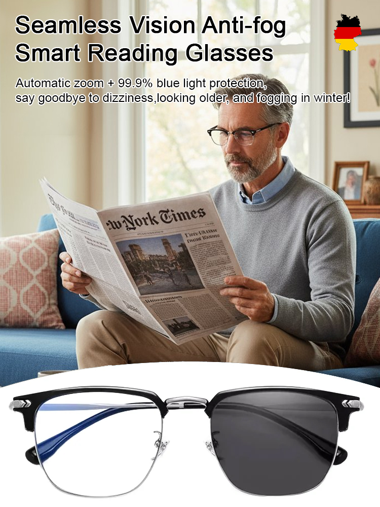 Auto-focus blue light blocking reading glasses