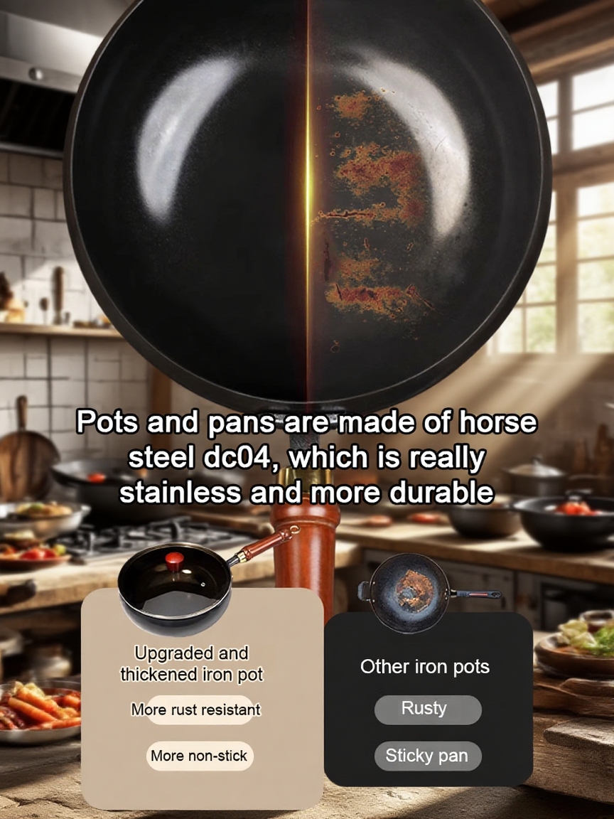 [Uncoated healthy pot] Iron-supplemented pure iron non-stick pot