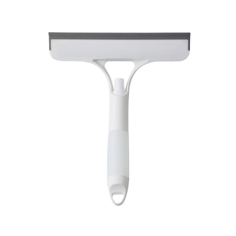 Double-sided window squeegee with built-in spray bottle
