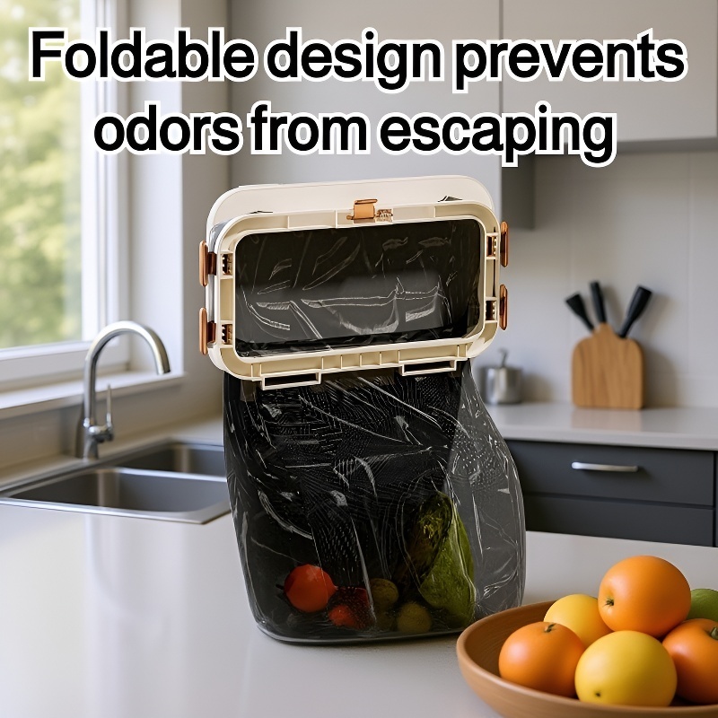  Wall-Mounted Folding Trash Bag Holder – Durable and Anti-Odor