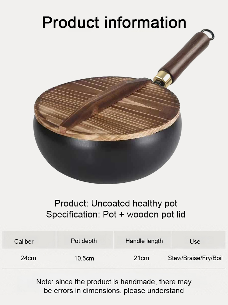 [🍔Uncoated healthy pot] Iron-supplemented pure iron non-stick pot🍻Handmade in Japan