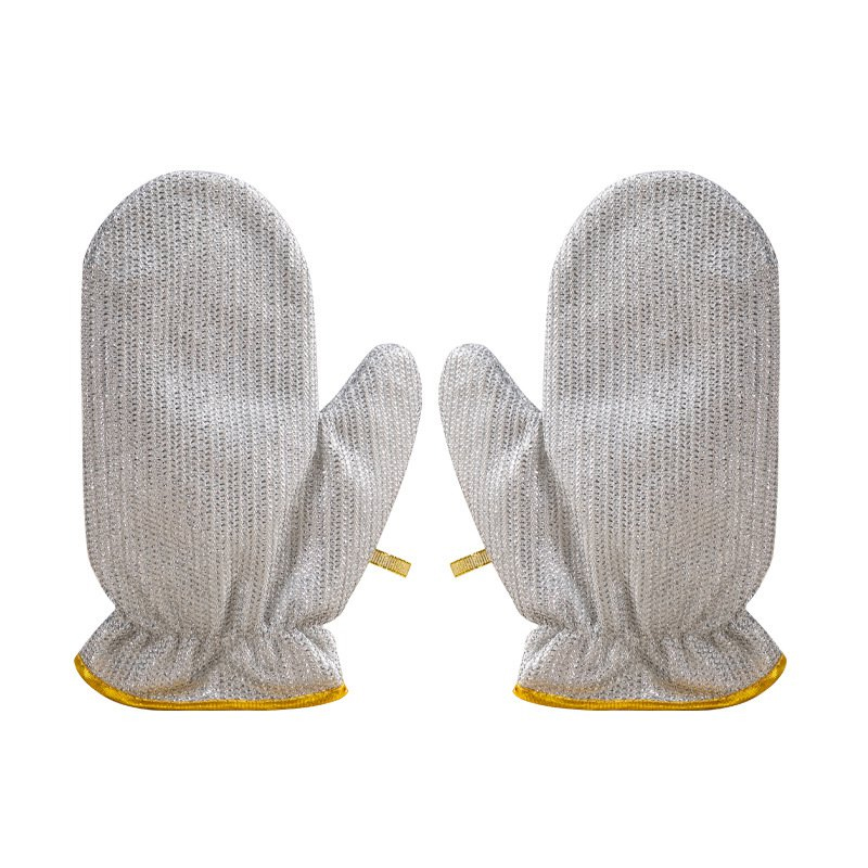 Waterproof and oil-proof dishwashing steel wool gloves