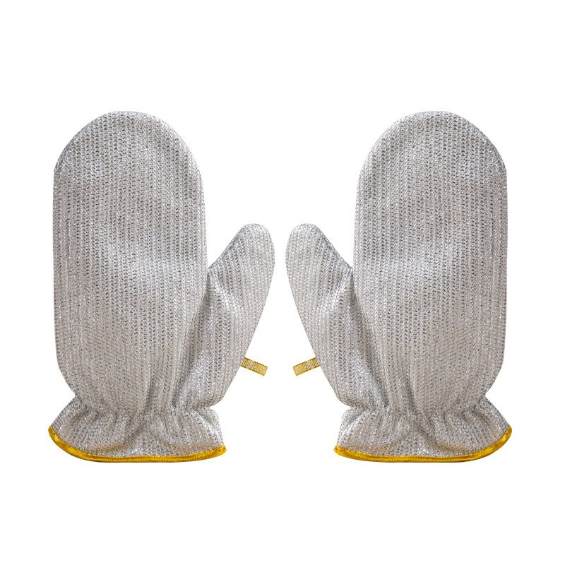 Waterproof and oil-proof dishwashing steel wool gloves