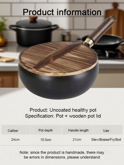 [Uncoated healthy pot] Iron-supplemented pure iron non-stick pot