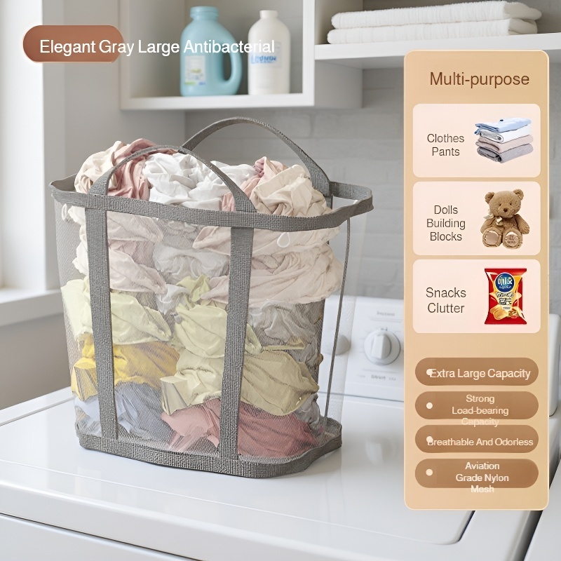 Foldable Wall-Mounted Toy and Laundry Storage Basket