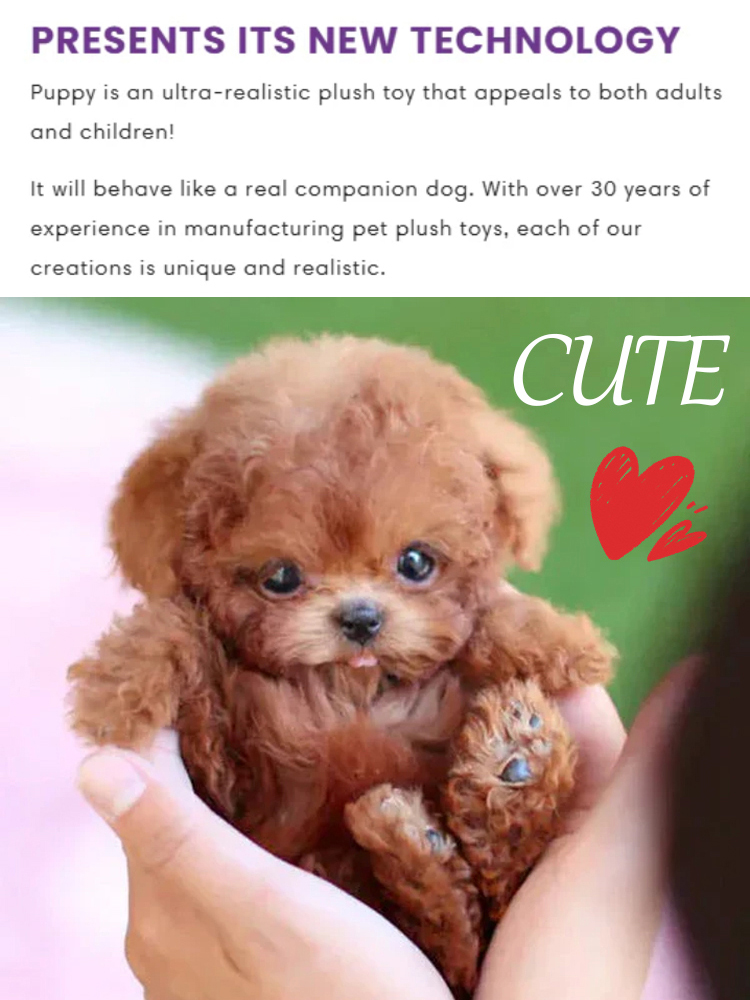 Robot Puppy Short-Fur Plush Doll [Free replacement in case of failure within 10 years]