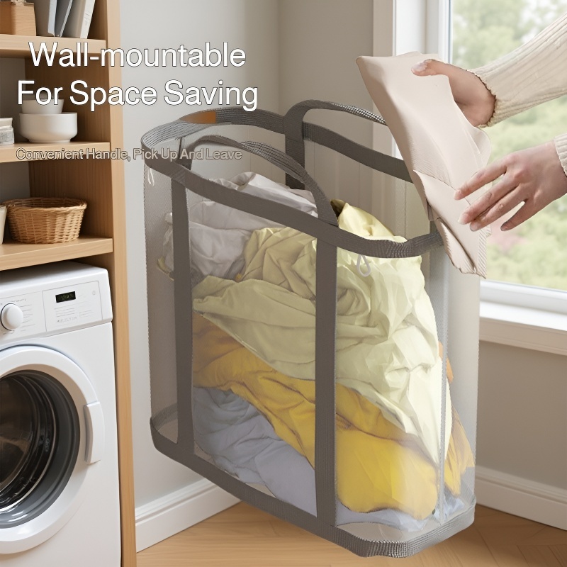 Foldable Wall-Mounted Toy and Laundry Storage Basket