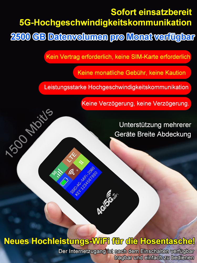 【📶Tragbares WLAN, gemeinsam entwickelt von einem Telekommunikationsunternehmen und der Universität München.】🔥Jetzt für begrenzte Zeit im Angebot!