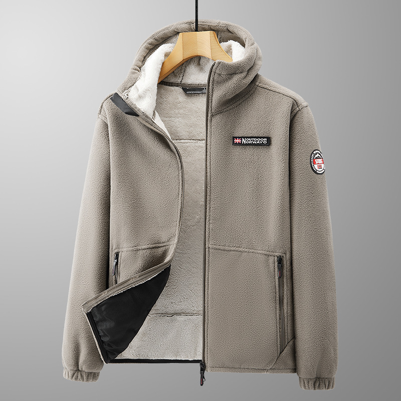 【Neue Herbst-/Winterkollektion der norwegischen Premium-Outdoor-Marke】Doppelseitige Fleecejacke mit Kapuze✨Der zweite Artikel kostet nur 26 €!