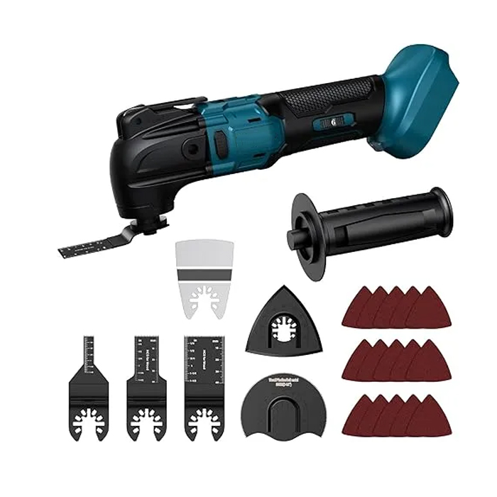 Oszillationswerkzeug Akku, Multifunktionswerkzeug für Makita 18V Akku, 6 Einstellbare Geschwindigkeiten Multitool, Multimaster zum Entfernen, Schaben, Schneiden (Ohne Batterie)